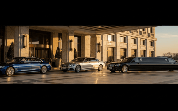 F segment full-size lüks sedan araçların premium otel girişinde sıralaması