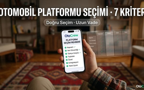Otomobil platformu seçim checklist ve mobil uygulama karşılaştırma