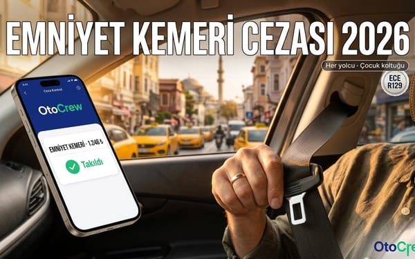 Araç içinde emniyet kemeri takma sahnesi