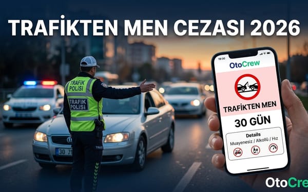 Trafikten men edilen araç ve trafik polisi