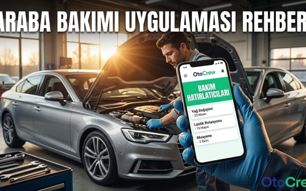 Araba bakımı uygulaması rehberi — OtoCrew bakım hatırlatıcıları mobil ekran