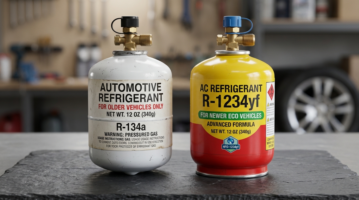 R134a ve R1234yf klima gazı silindirlerinin karşılaştırması
